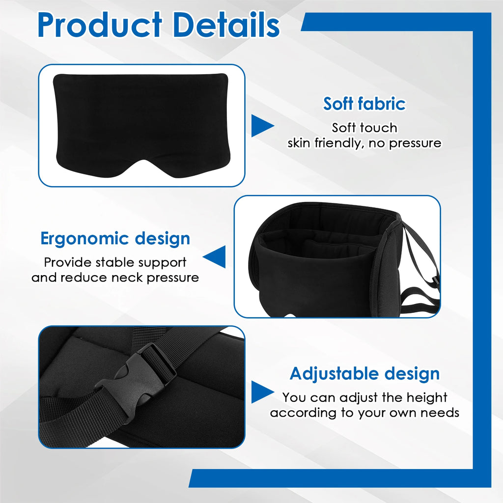 2 in 1 Cotton Travel Pillow 360° Support Airplane Headrest with Eye Mask Reduce Fatigue Comfortable Massage Neck Sleeping Pillow