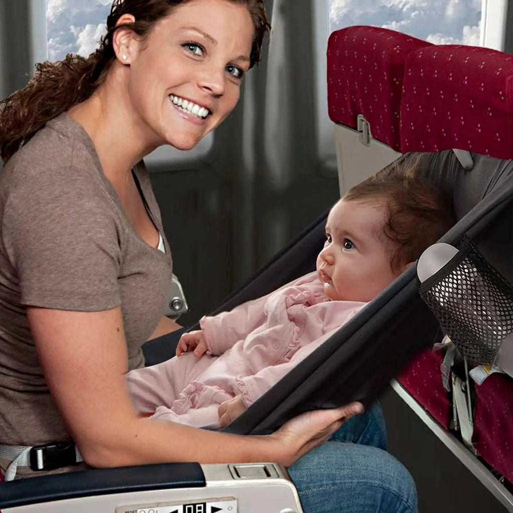 Kids Airplane Seat Extender Polyester Toddler Airplane Bed with Side Pocket Comfort Breathable Travel Foot Rest Hammock
