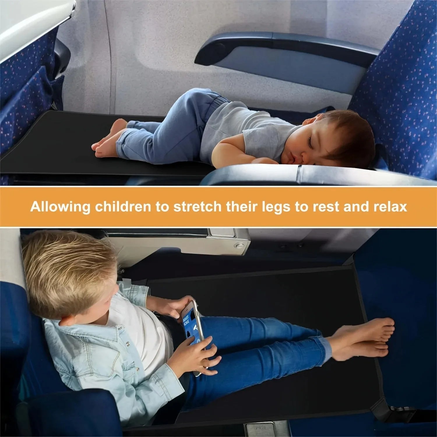 New Kids Travel Airplane Bed Baby Pedals Bed Portable Travel Foot Rest Hammock Kids Bed Airplane Seat Extender Leg Rest